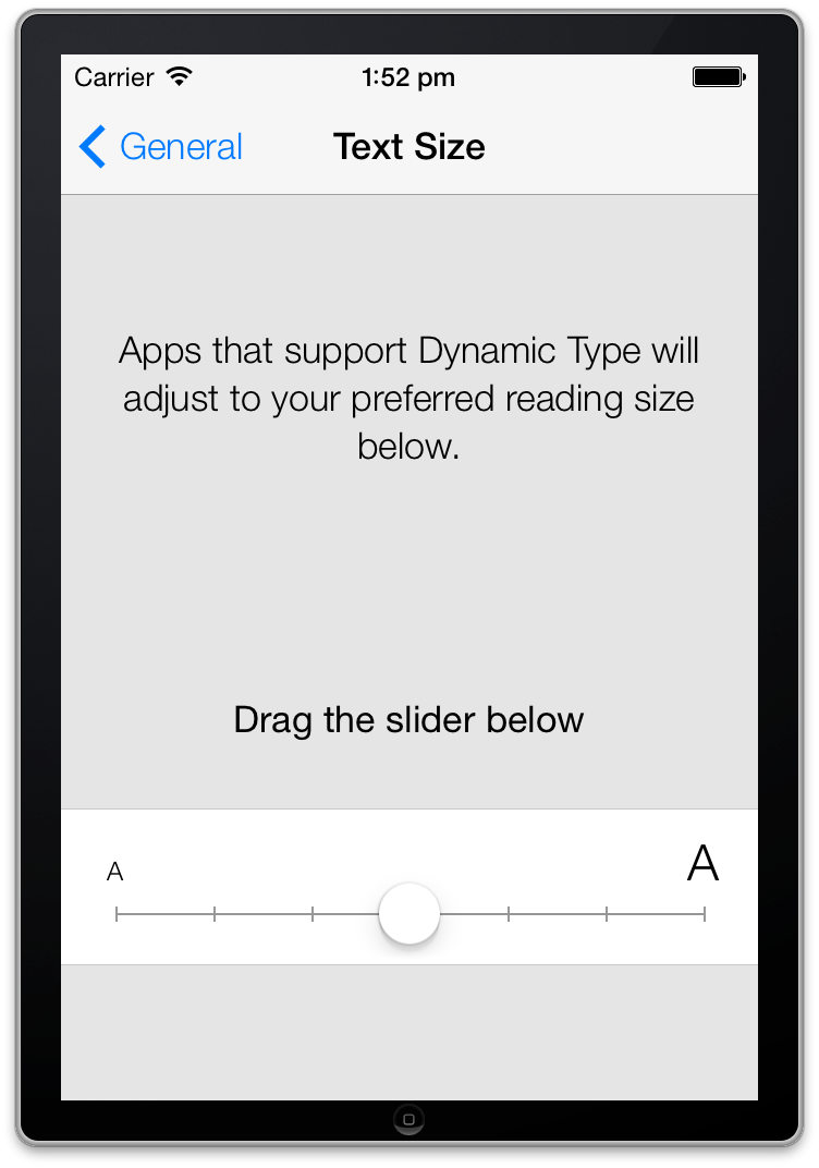 Text Size Default