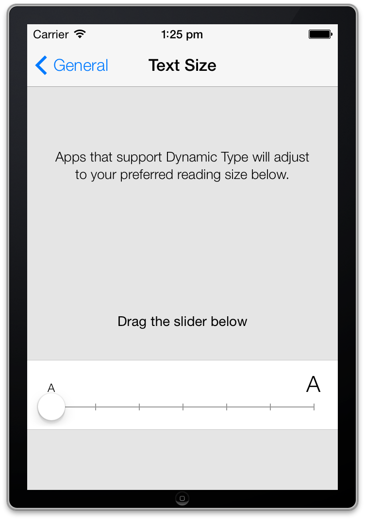 Text Size Smallest