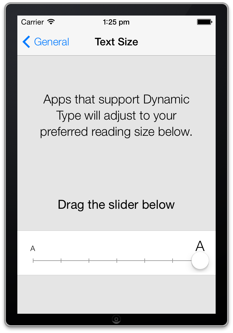 Text Size Largest