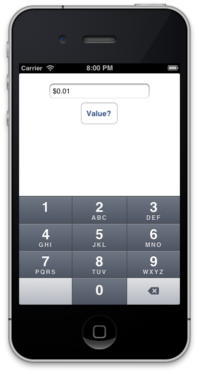 "Tap 1, Changes to $0.01"